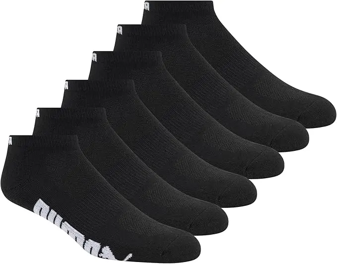 MEDIAS PUMA 6 PARES NEGRO LOW CUT MEN